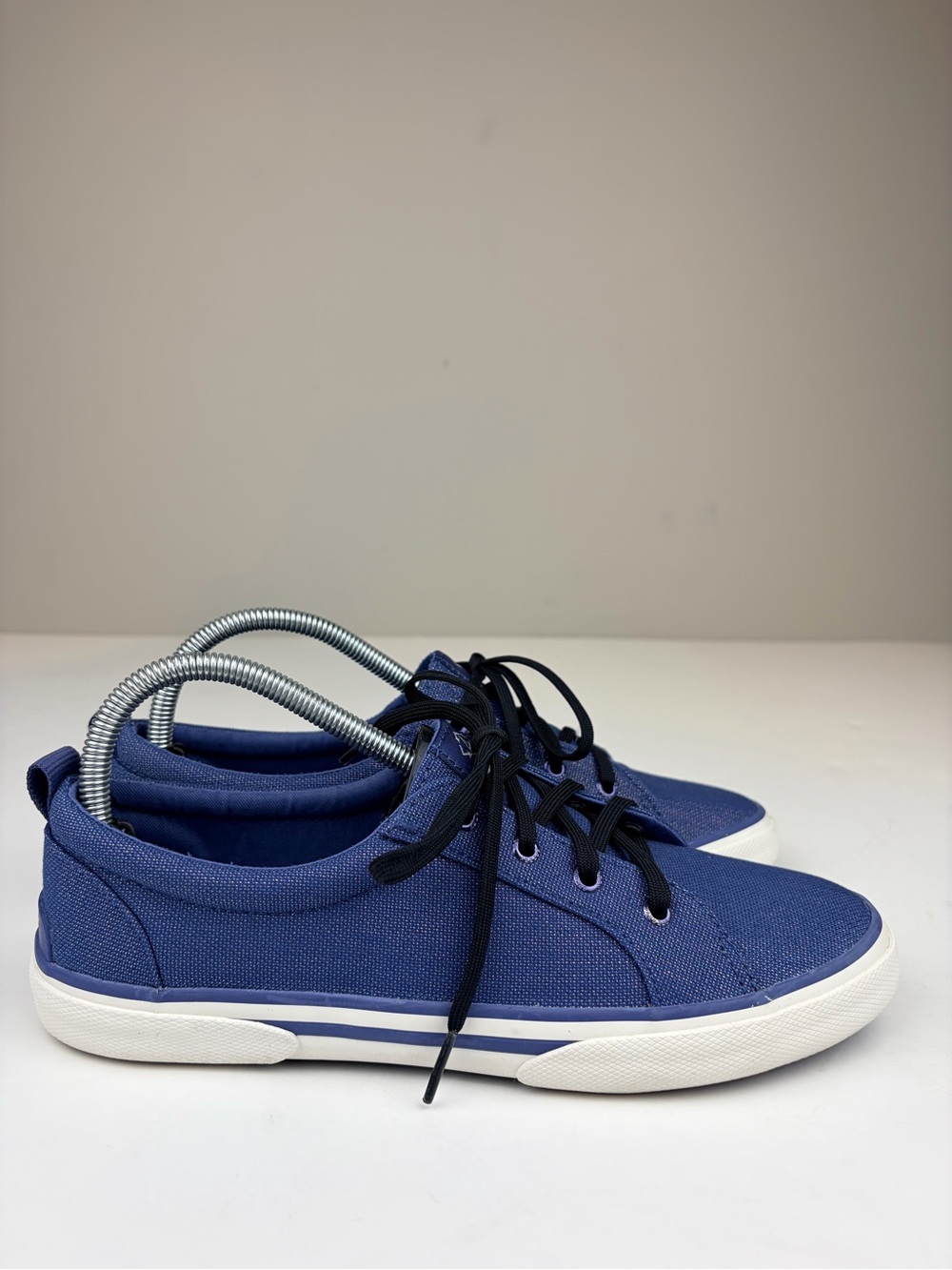 Sperry Blue Metallic Canvas‎ Sneakers Lace Up Casual Shoes Womens 9